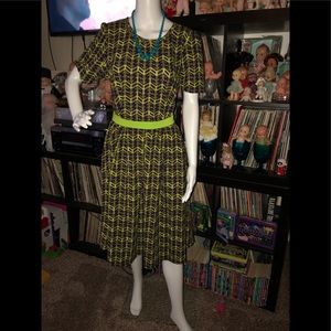 Lularoe Amelia purple and lime green xl